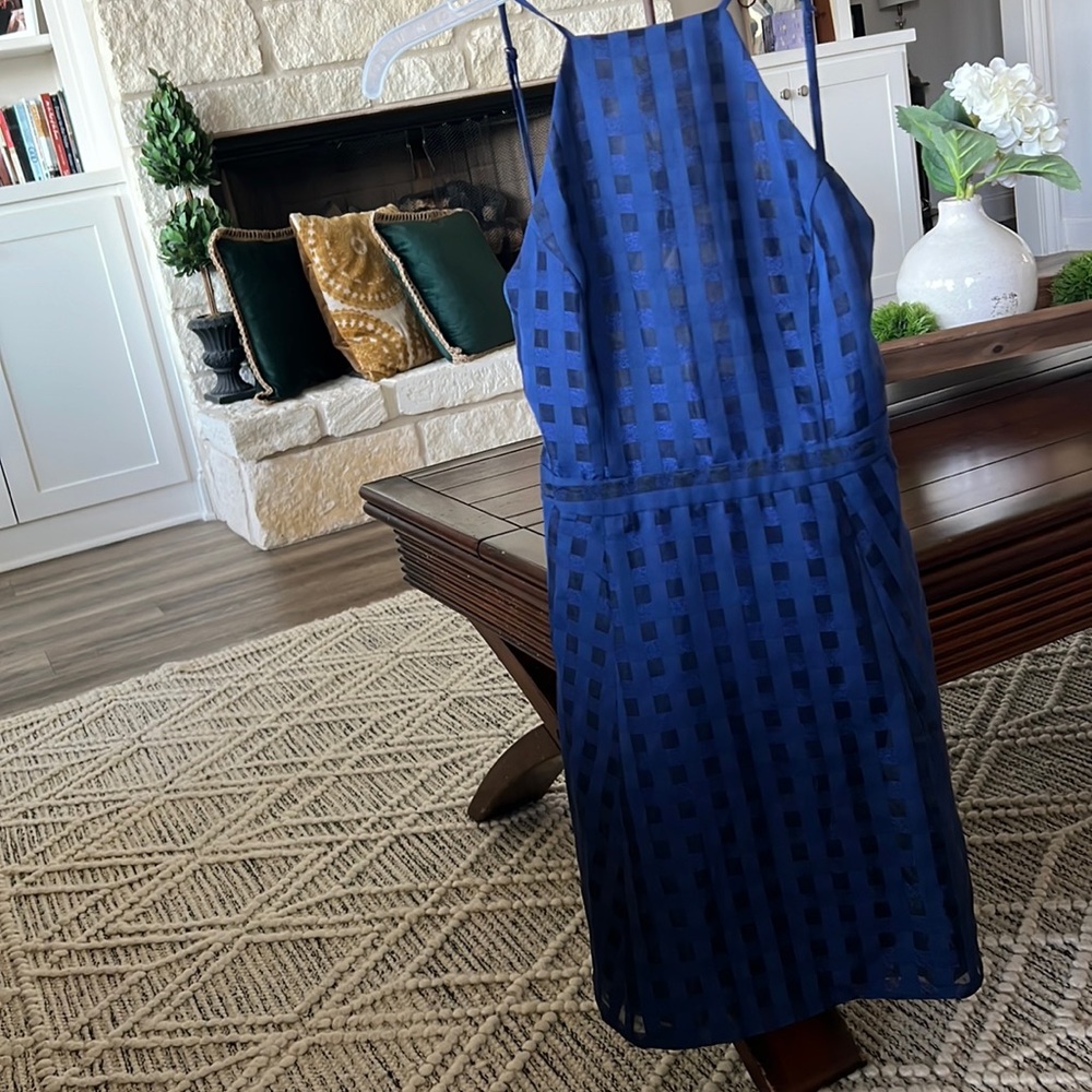 Navy blue backless short petite sundress fully lined size XS LIKE NEW